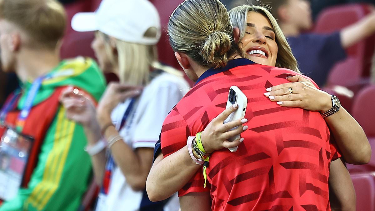 Harry Kane Celebrates with Wife Katie in Dusseldorf After England’s Penalty Shootout Victory Against Switzerland at the Euros Quarter-Finals