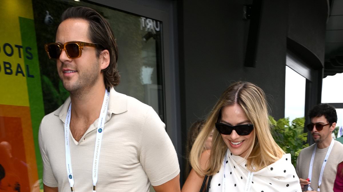 Margot Robbie Stuns in Polka Dot Maternity Dress at Wimbledon Alongside Husband Tom Ackerley in First Public Appearance Since Pregnancy Announcement