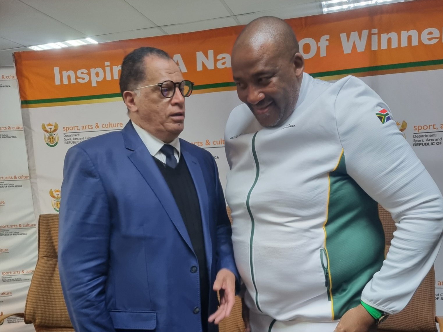 SAFA President Danny Jordaan and Delegation Meet New Sport Minister Gayton McKenzie in Johannesburg for Productive Talks